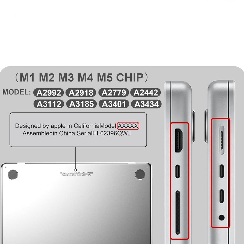 CLM-Tech Case Compatible with MacBook Pro 14 Inch M4 M3