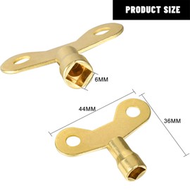 Hotop 4 pieces radiator key solid brass radiator bleed key bleed air valve key watch type plumber valve key for radiators and taps