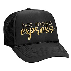 Hot Mess Express Glitter Trucker Hat (Black)