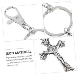 ABOOFAN 18 PCS Key Chain Religious Key Rings Jesus Key Ring Christian Decor Bag Decoration Keychains Keychain Wallet Key Holder Retro Decor Silver Key Ring Crystal