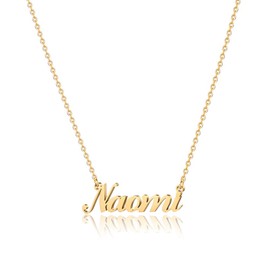 Hidepoo Naomi Necklace - 18K Gold Plated Name Necklace Naomi for Women Jewelry Naomi for Women Jewelry Good Name Necklaces for Women