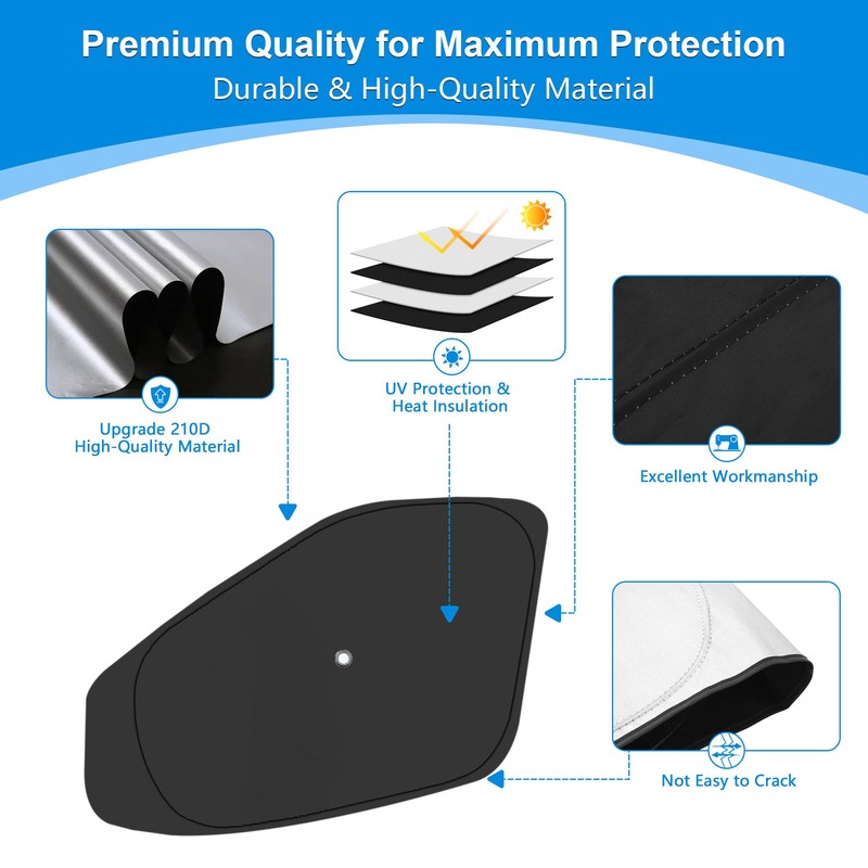 ULROLIT Front Side Window Sun Shade with Suction Cups for