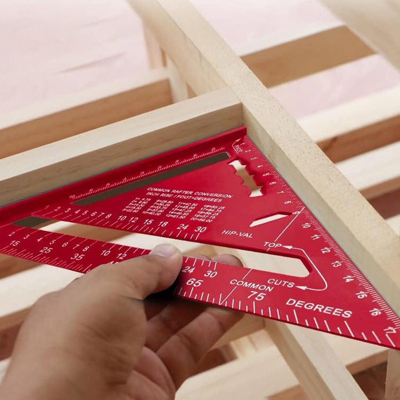 DOYUKY 7 Inch Carpenter's Square, 180 mm Metric Triangular Ruler,