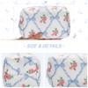 Quilted Makeup Bag Small Cotton Floral Cosmetic Makeup Bag Organizer,