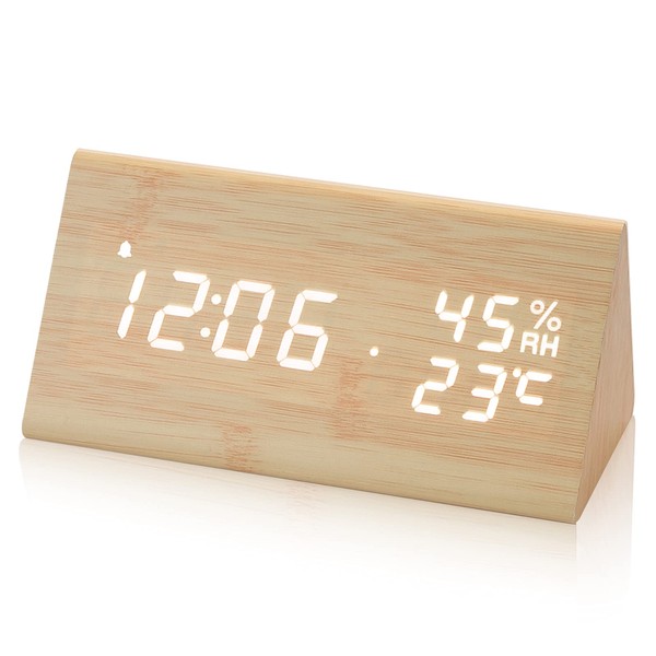Digital Alarm Clock, LED Time Display, 3 Alarm Clock Settings,