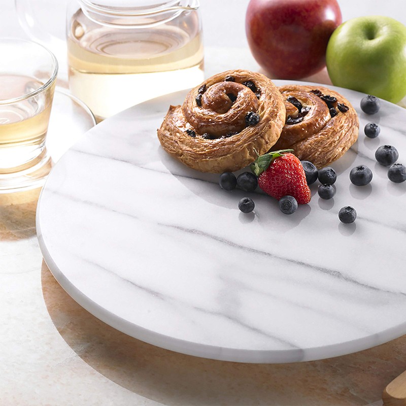 Creative Home Natural Marble Lazy Susan Turntable Rotating Serving Plate