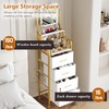 Small Makeup Dresser with Mirror for Bedroom, Narrow Vanity with
