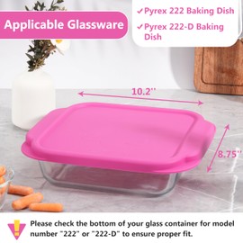 Purekra Silicone Lids for Pyrex 222丨222-D Glass Baking Dish, 1 Pack Silicone Lid for Pyrex Glass Baking Dish, Dishwasher & Freezer & Microwave Safe (Baking Dish Not included)