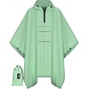 Bruvoalon Multi-functional Waterproof Rain Poncho with 1/4 Zip & Chest