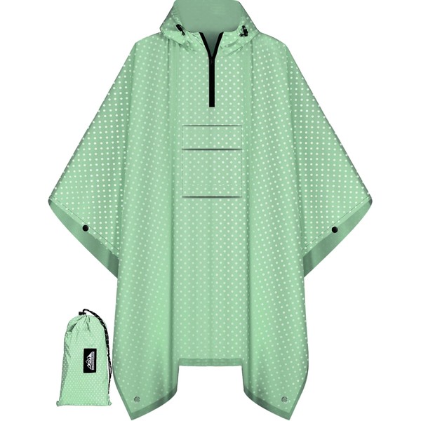 Bruvoalon Multi-functional Waterproof Rain Poncho with 1/4 Zip & Chest