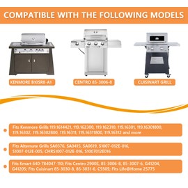 PETKAO Grill Heat Plate Shields for Kenmore Grill Replacement Parts 119.16301800, 119.16434010, 119.16433010, Heat Tent/Flame Tamer for Kmart 640-784047-110, Parts for Alternate SA0376, 16.25" L