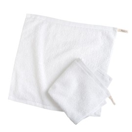 Hiorie Hand Towel, Large, Towel Handkerchief, Made in Japan, Hotel Style, Set of 2, Includes Hanging Loop, Plain, Instant Absorption, Hot Towel, 100% Cotton, Nursery School, Senshu Towel, Off White