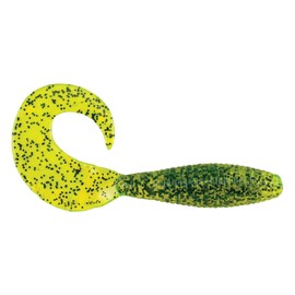 Berkley 1478964 Powerbait Power Grubs Soft Bait, 5" Bait Length, Chartreuse Pepper, Package of 10