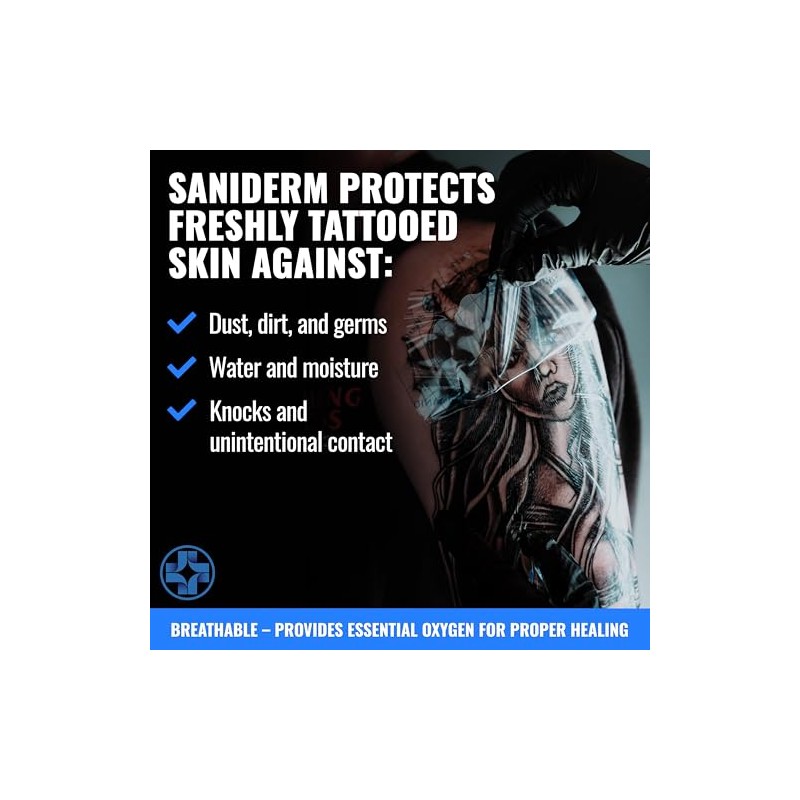 Saniderm tattoo bandage in personal pack size of 6 X