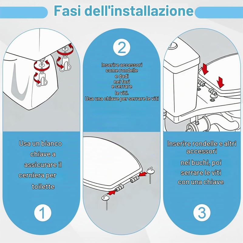 2 Kit Cerniere Tavoletta Sedile Wc