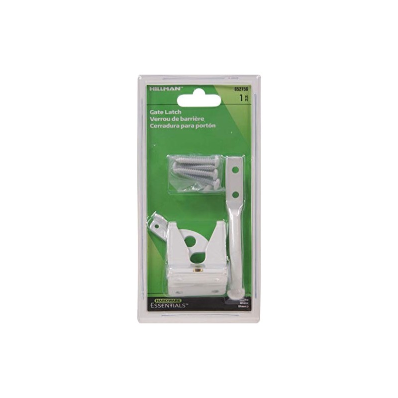 Hardware Essentials 852756 Universal Gate Latch, Steel, White Finish, 1