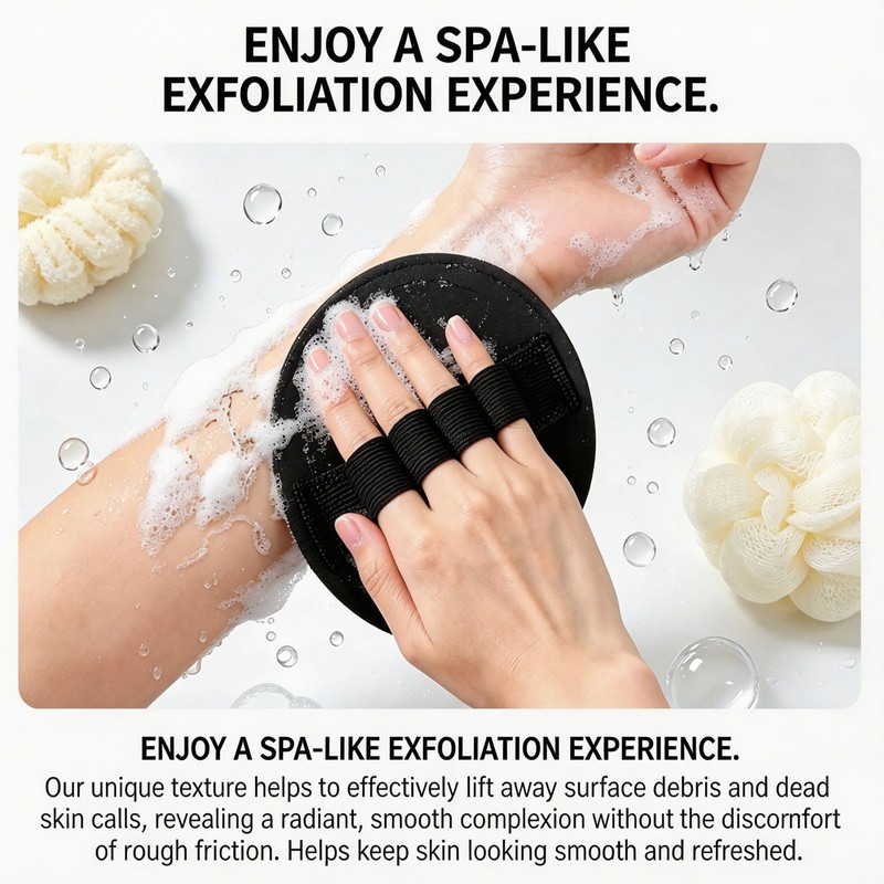 2 Pack No-Pain Exfoliating Pads, Dual Texture Elastic Loop Body