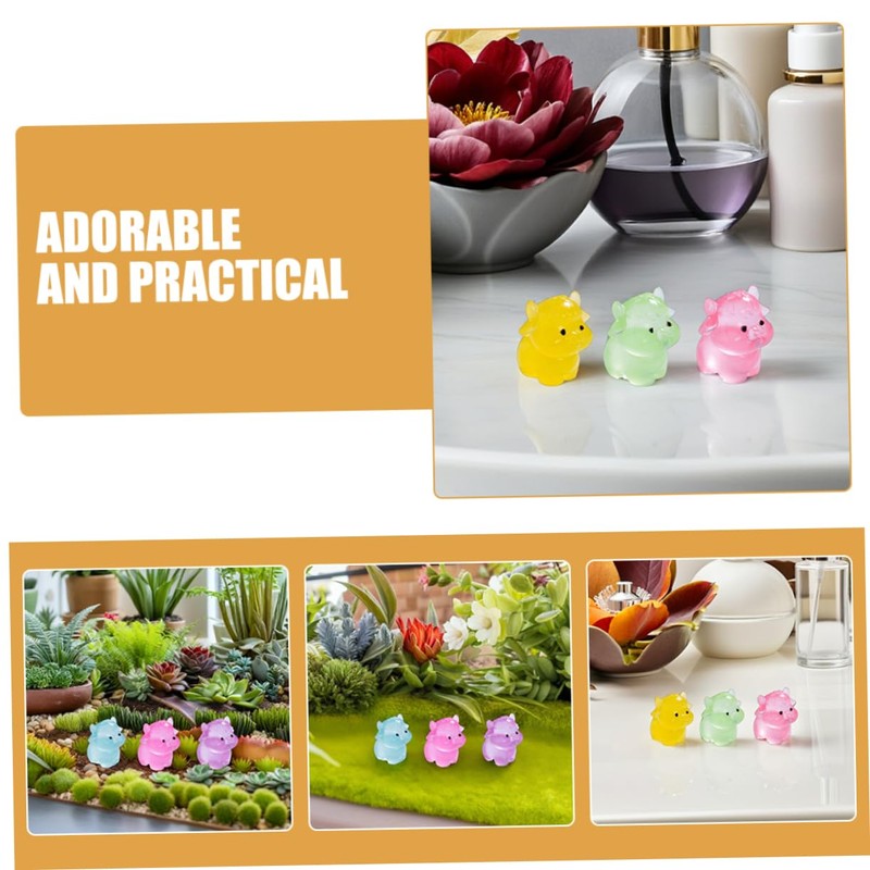 Abaodam 18pcs Glow Dark Mini Resin Figurines Cute Luminous Animal