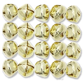 WELANGBN Jingle Bells, Christmas Bells, 20mm Craft Bells Bulk DIY Bells for Home Decoration, 20 Pcs (Gold)