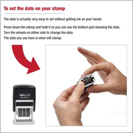 MaxMark Self-Inking Rubber Date Office Stamp with Paid Phrase Blue Ink & Date RED Ink (Max Dater II), 12-Year Band