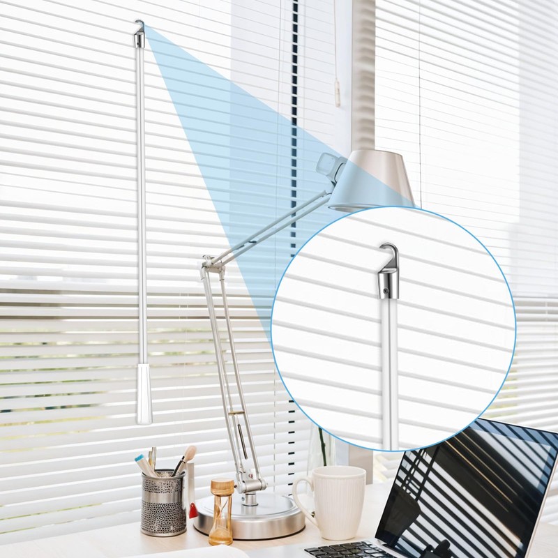 2 Pieces White Fiberglass Blind Wand, 17 Inch Vertical Blinds