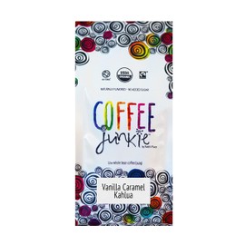 Coffee Junkie Vanilla Caramel Kahlua Naturally Flavored Organic Coffee Beans - 2 LB - Ground