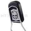 XKMT-Chrome Skull Backrest Sissy Bar w/Leather Pad Compatible With Kawasaki