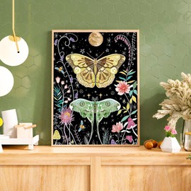 Moon Diamond Art Kits for Adults-5D Diamond Painting Kits Art for Adults, Diamond Painting,Diamond Art Moth Butterfly,Gem Art Kits for Home Wall Decor (12x16inch)