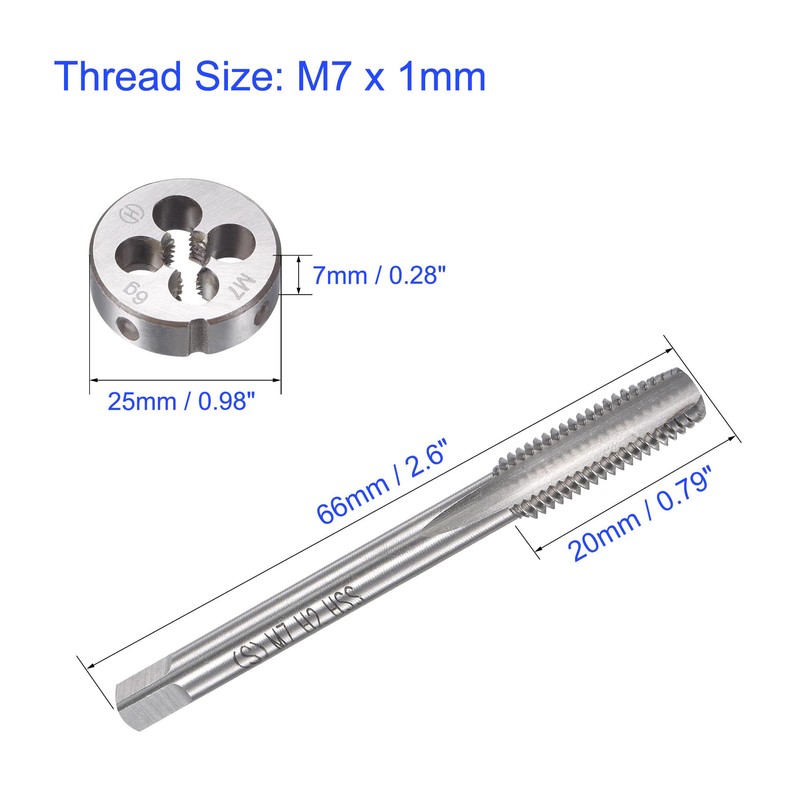 MACHSWON M7 x 1mm Metric Tap and Die Set -