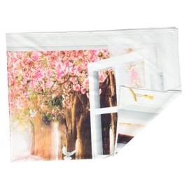 TEHAUX Cherry Blossom Backdrop Hanging Tapestry Soft Wall Decor for Birthday Party Wedding Celebration Festival Room Decoration Photo Prop