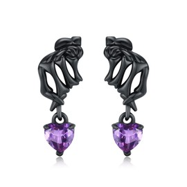 ZIPPICE Skull Earrings Women's Earrings Silver 925 Birthstone Stud Earrings for Women Girls Heart Stud Earrings Skeleton Hand Earrings Skull Gifts Gothic Jewellery for Women, Sterling Silver