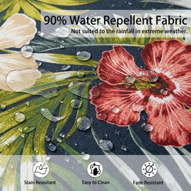 Magpie Fabrics Outdoor Cushion Cover Replacement 2 Pack, NO Insert! Water Repellent Slipcover with Ties Decor for Patio Garden Chair Sofa Bench Wicker(Midnight Floral, 22x20x4 Inch)