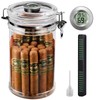 XIFEI Acrylic Humidor Jar with Digital Hygrometer, Tall Design Storage
