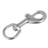 BQLZR 90mm Silver Keychain Strap 304 Stainless Steel Round Swivel
