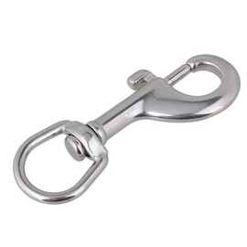 BQLZR 90mm Silver Keychain Strap 304 Stainless Steel Round Swivel Swivel-Eye Bolt Snap Hook