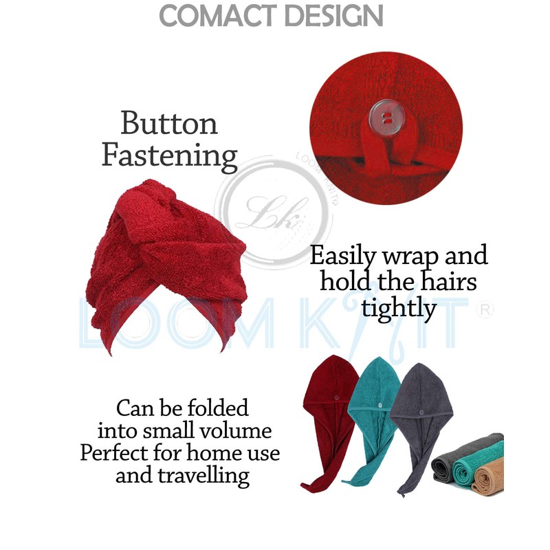 Luxury Hair Towel Wrap Quick Magic Dry Towelling Hair Turban
