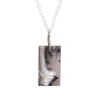 GEMKORA Real Dendrite-Opal Raw Crystal Pendant Necklace, Natural Gemstone, Flat