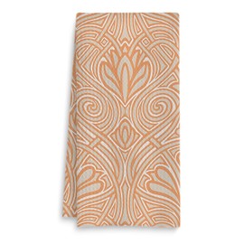 Fuasei Vintage Floral Kitchen Towels, Retro Orange and Gold Italian Print Decorative Hand Towels for Bathroom, Neutral Floral Dish Towels, Neutral Kitchen Bathroom Decor, 16x24 Inch