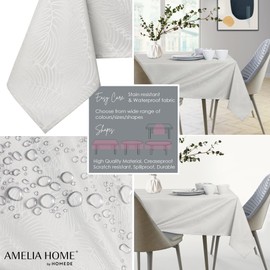 AmeliaHome Tablecloth, Lotus Effect, Water-resistant