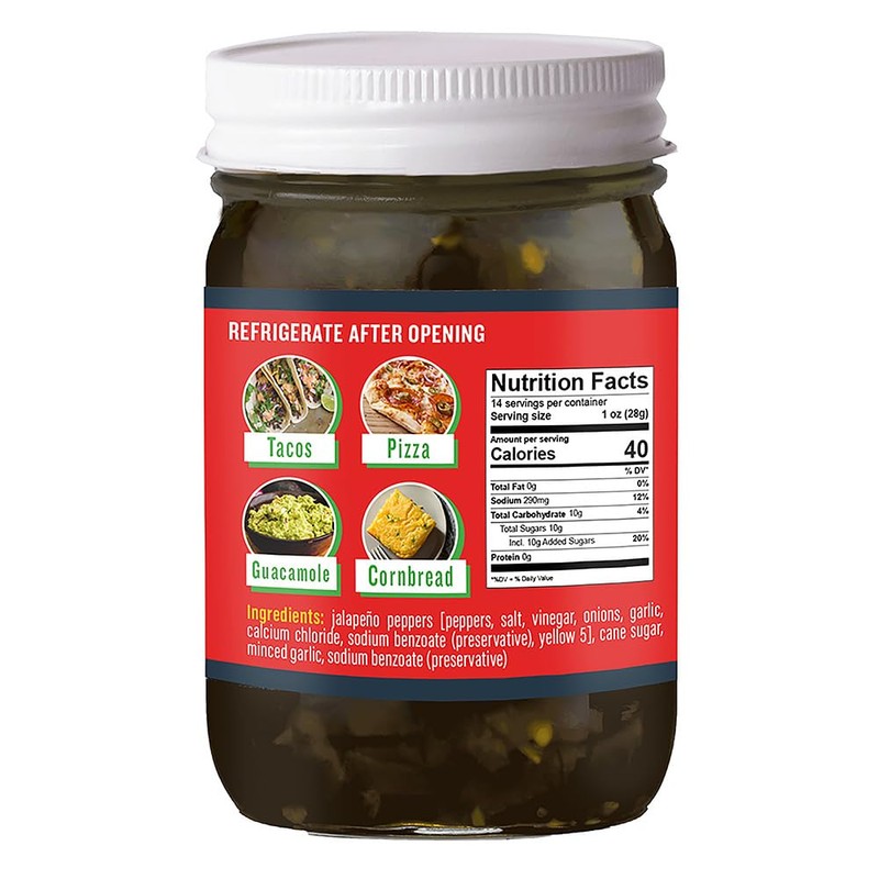 Ragin' Cajun Candied Jalapeño Slices - 14 fl oz Jar,