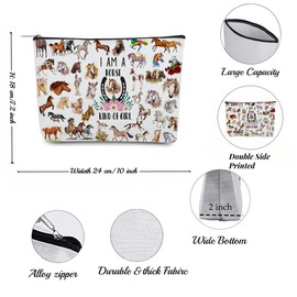 Odebyata Horse Lovers Makeup Bag Pouch, Cute Horse Girl Cosemetic Bag, Funny Gift Toiletry Bag Organizer Bag for Cowgirl Daughter Besties Mom Grandma Girlfriends Birthday Horse Riders Gifts (Horse)