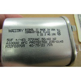 Mallory New Mallory 5UF 370VAC Motor Run Capacitors 1/4" Quad Spade Terminals M32FD3705
