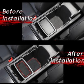 auovo Cup Holder Insert Liners Compatible with Honda Civic Sedan Accessories 2022 2023 11th Gen Civic Anti Dust Custom Fit Cup Coasters Door Pocket Center Console Mats Interior Trim (Red)