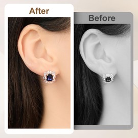 HJZHII 4 Pairs Earring Backs for Droopy Ears, Earring Lifter for Heavy Earring Support Backs Large Earring Backing Studs Secure Earring Backers for Earlobe Stretched Earlobes Big Studs