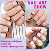 Bellelfin 300PCS Square Nail Tips Black French Tip Press on