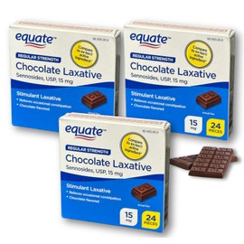 Chocolate Laxatives- Senna Laxative Chocolate 24 ct, 15 mg (3 Pack)