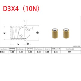 Coshar 20Pcs Brass Ball Catch Latch Catcher Smooth Ball Spring Plunger Positioning Beads Screws,D3x4（10N）