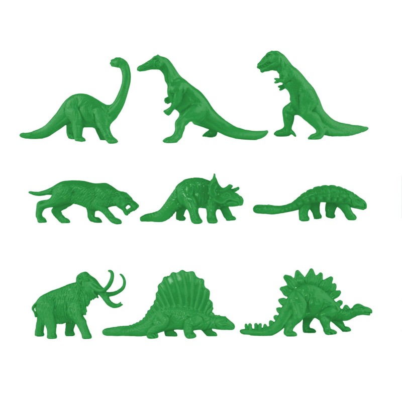 TimMee Prehistoric Plastic Dinosaur & Caveman Figures - Red, Green