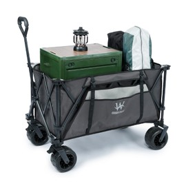 Whitsunday All-Terrain Wagons Carts Heavy Duty Foldable Large Folding Collapsible Utility Camping Park Moko Wagon Cart (Grey)