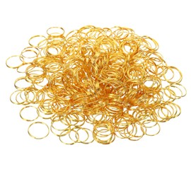 PATIKIL Mini Split Rings, 400 Pack 12mm/0.5" OD Split Circular Ring Stainless Steel Clip Ring for Fastening Chandelier Crystal Lamp Accessories, Golden
